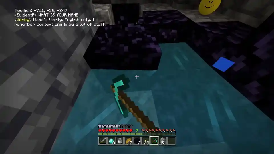 Night time in the Bedrock Verity world