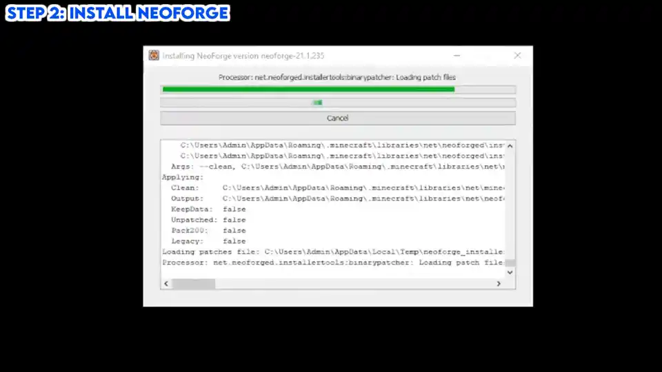 NeoForge installer and launcher profile setup