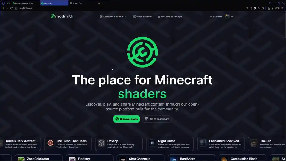 Modrinth modpack installation screen