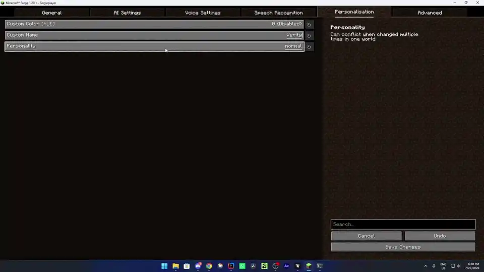 Complete Verity mod configuration overview