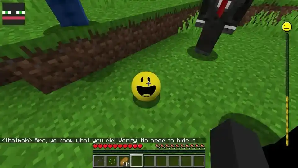 Verity dropping bread for players