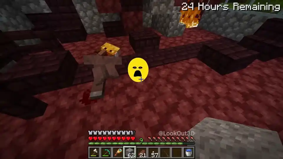 Dark scene with Verity giving a countdown threat